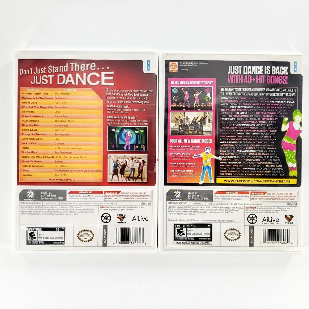 Just Dance & Just Dance 2 Nintendo Wii Complete Tested & Works